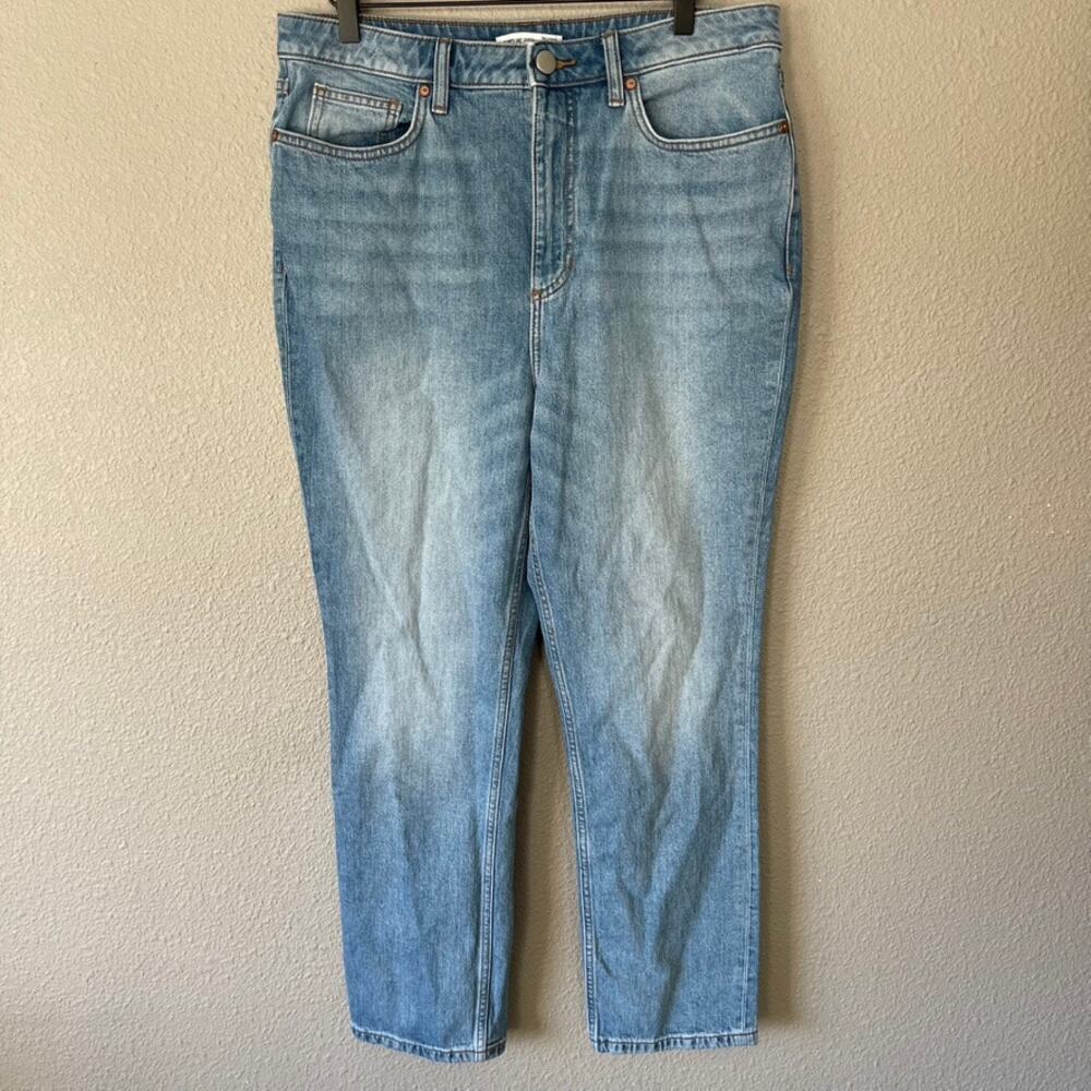 Elizabeth and James The Vintage Straight Jeans Womens Medium Stone Washed 14 32